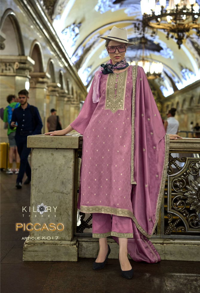 Piccaso By Kilory Handwork Silk Designer Salwar Kameez Wholesalers In Delhi